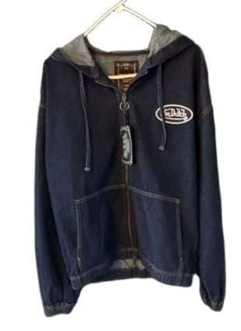 Von Dutch Black Denim Zip-Up Hooded Jacket